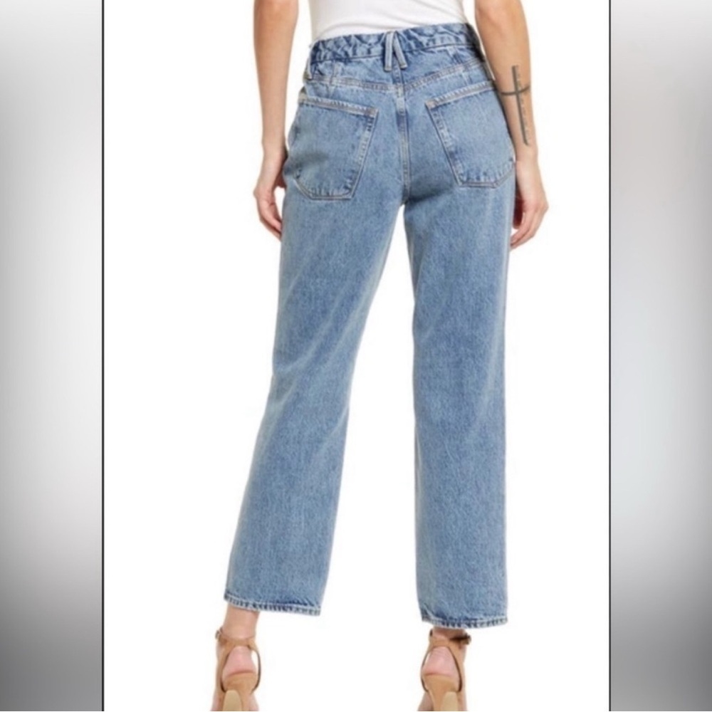 NWOT Good American 90s Duster Jeans Size 16 | High Rise Straight Leg Distressed - Picture 3 of 6